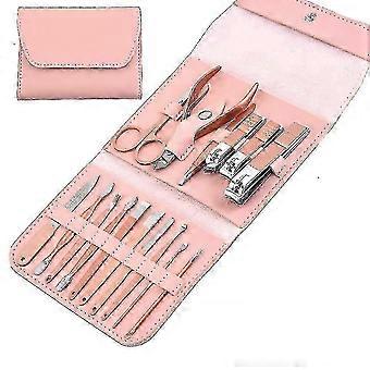 Professional 16-in-1 Stainless Steel Nail Care Kit featuring an Ingrown Toenail Clipper and Toe Nail Cutter compatible with Thick Nails