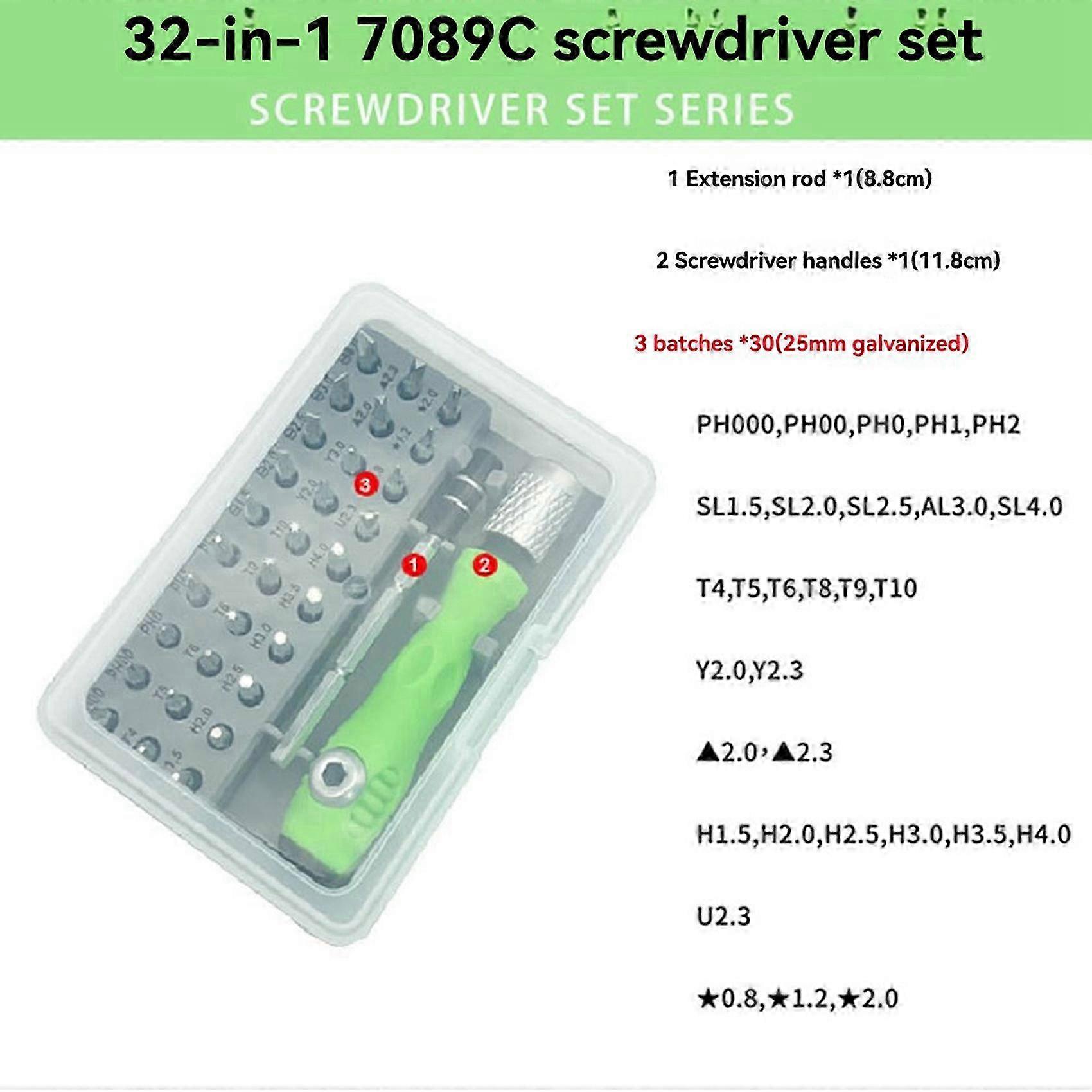 32-in-1 Rubber-Handled Screwdriver Set