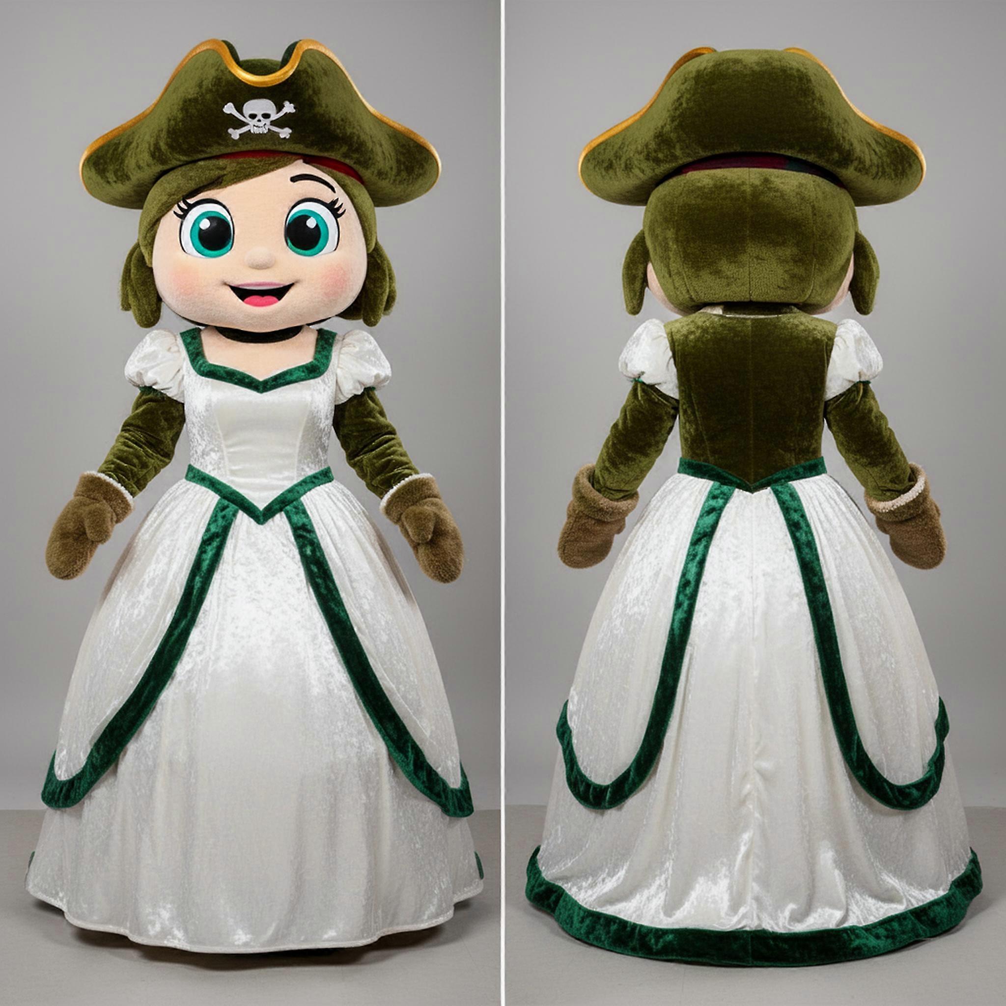 MASTICOT Olive Velvety Pirate Mascot