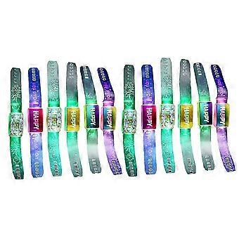 Luminous Plastic Wristbands, 12pcs Assorted Colors, for Night Activities, Running, Cycling, Safety Use
