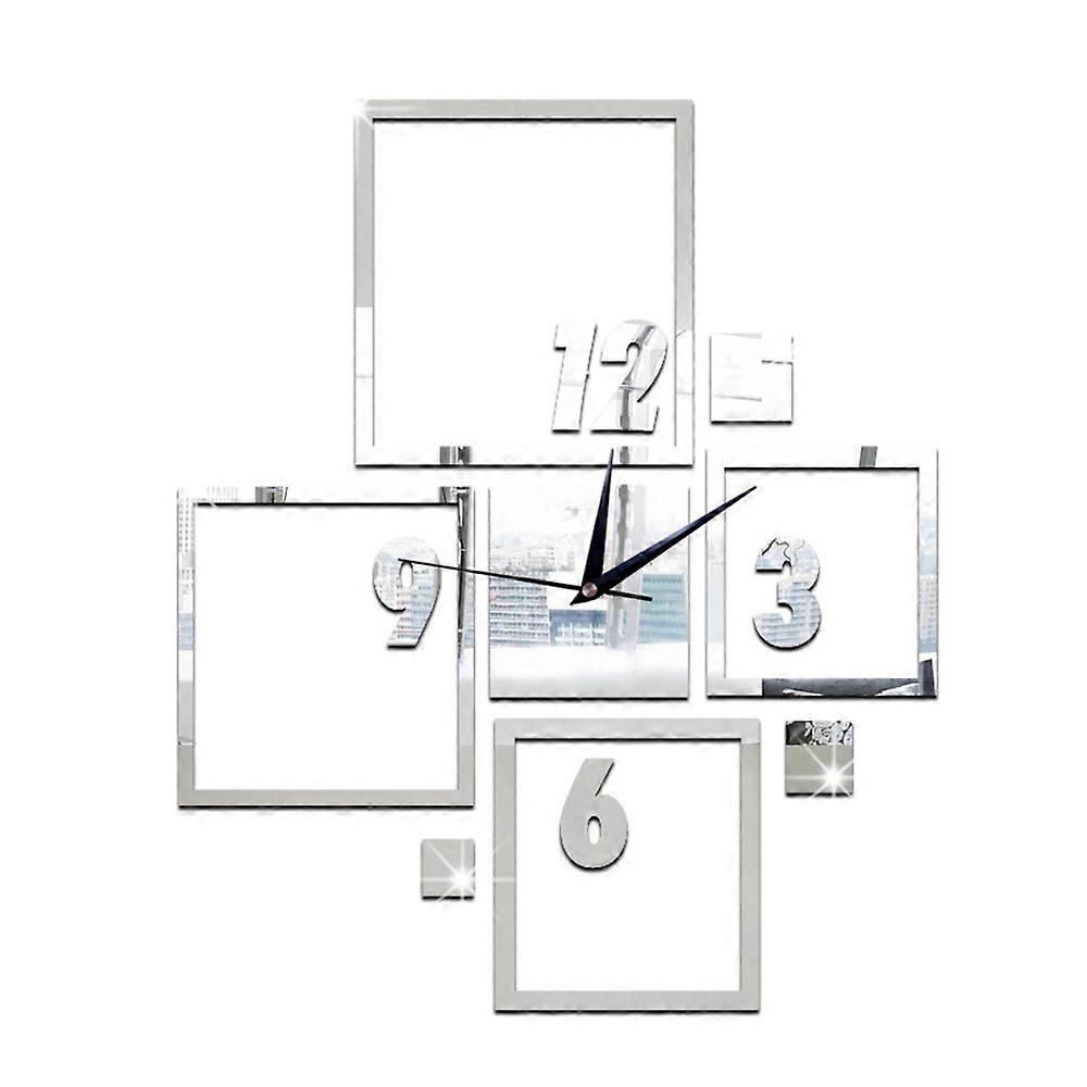 Customizable Frameless 3D Mirror Wall Clock