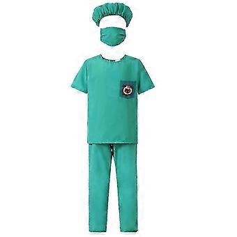 Doctor Role Play Dress Up Kit Doctor Pretend Play Costume with Stethoscope Doctor Coat Kit Halloween Doctor Costumes Green,C