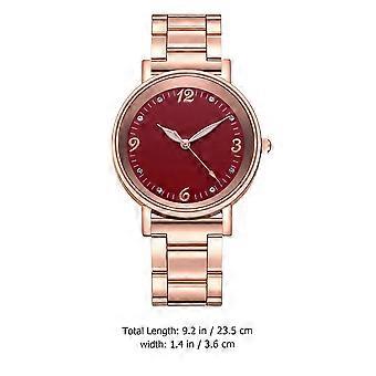 Golden Women Stainless Steel Watch Quartz Watch for Decoration 1Pcs