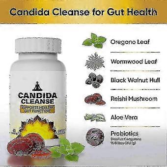Candida Cleanse Capsules, Herbal Gut Support Supplement with Oregano, Wormwood, Black Walnut, Reishi, Aloe Vera & Probiotics for Digestive Balance