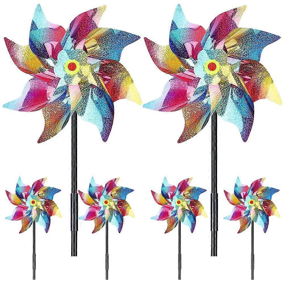 Outdoor Bird Wind Spinners Plastic Pinwheels compatible with Yard 6Pcs