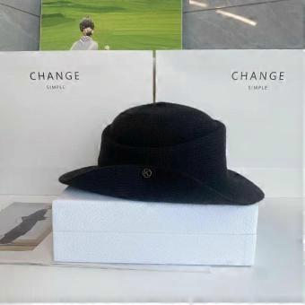 French Hepburn style elegant beige top hat women's autumn retro curling thousand gold wind big head circumference bucket hat