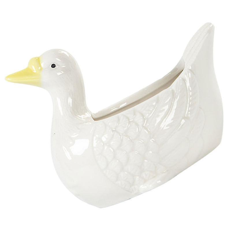 12.3X9.4cm White Pots & Planters 1pc Cartoon Duck Shaped Flowerpot Garden Planting Pot Succulent Pot