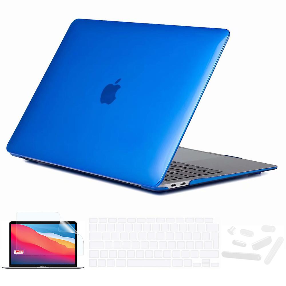 Crystal Dark Blue Case Keyboard Cover Screen Protector For Laptop Macbook Air 13 Inch M1 A2337 A2179
