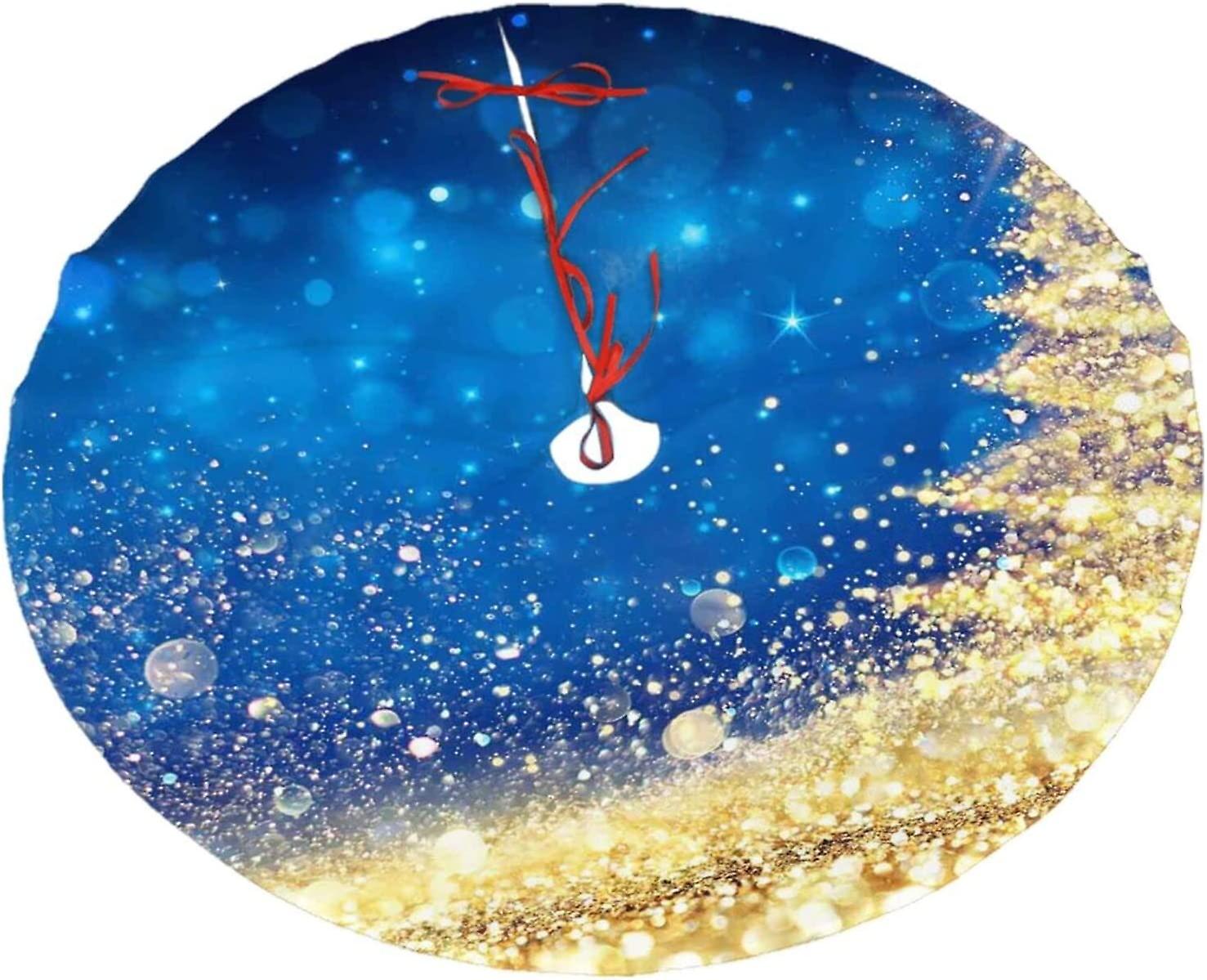Christmas Tree Skirt Golden Glitter Christmas Tree Christmas Decoration Plush Tree Skirt