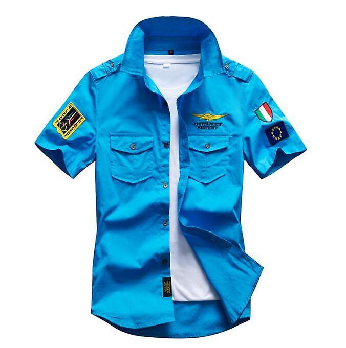 Men's Short Sleeve Shirt Casual Button Down Top