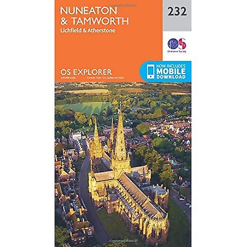 Tamworth y OS Explorer mapa (232) Nuneaton