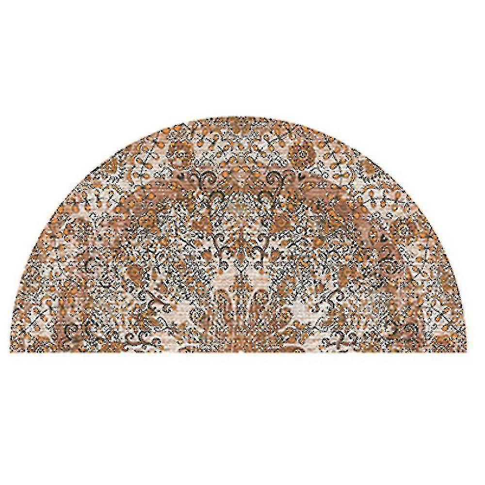 Doormat Semicircular Non-slip Carpet Crystal Pile Carpet Vintage Semicircular Doormat (50 * 100cm)