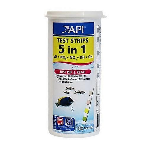API Allied Precision Industries Inc. 5 in 1 Aquarium Test Strips, 100 Strips (Pack of 1)
