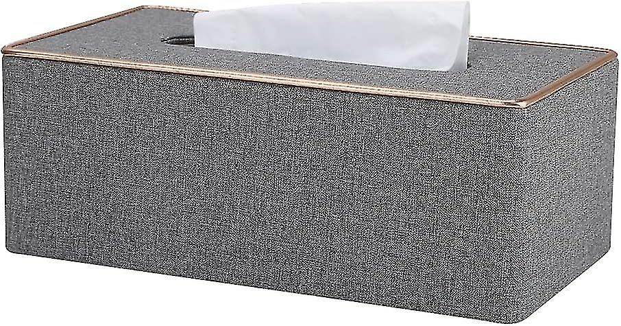 Pu Leather Tissue Boxes, Rectangular Tissue Dispenser Home Tissue Holder(gray)
