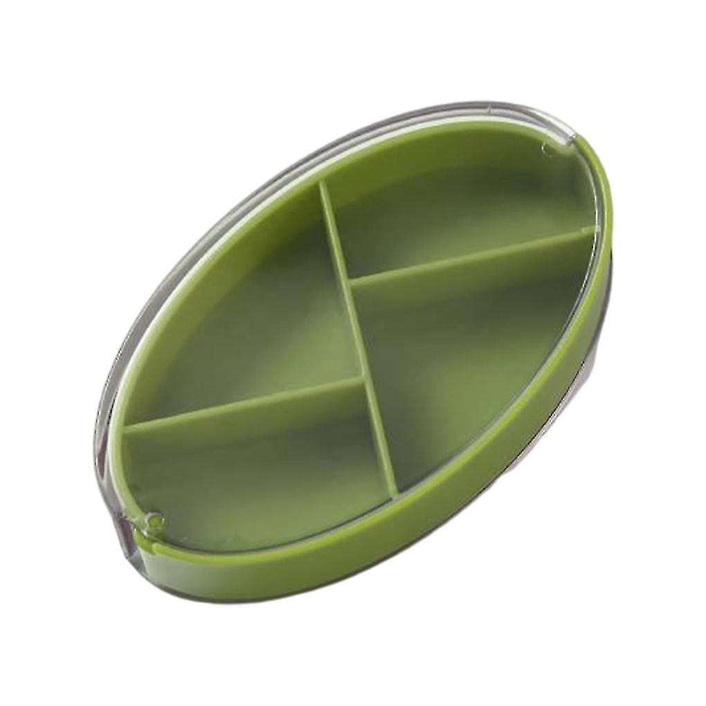 Pill Box Portable Rotatable 4 Lattices Tablet Sealed Dispenser Sugar