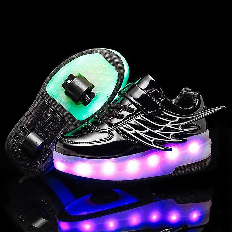 CD03 Chaussures de patinage à roulettes à double roue LED, Taille : 39
