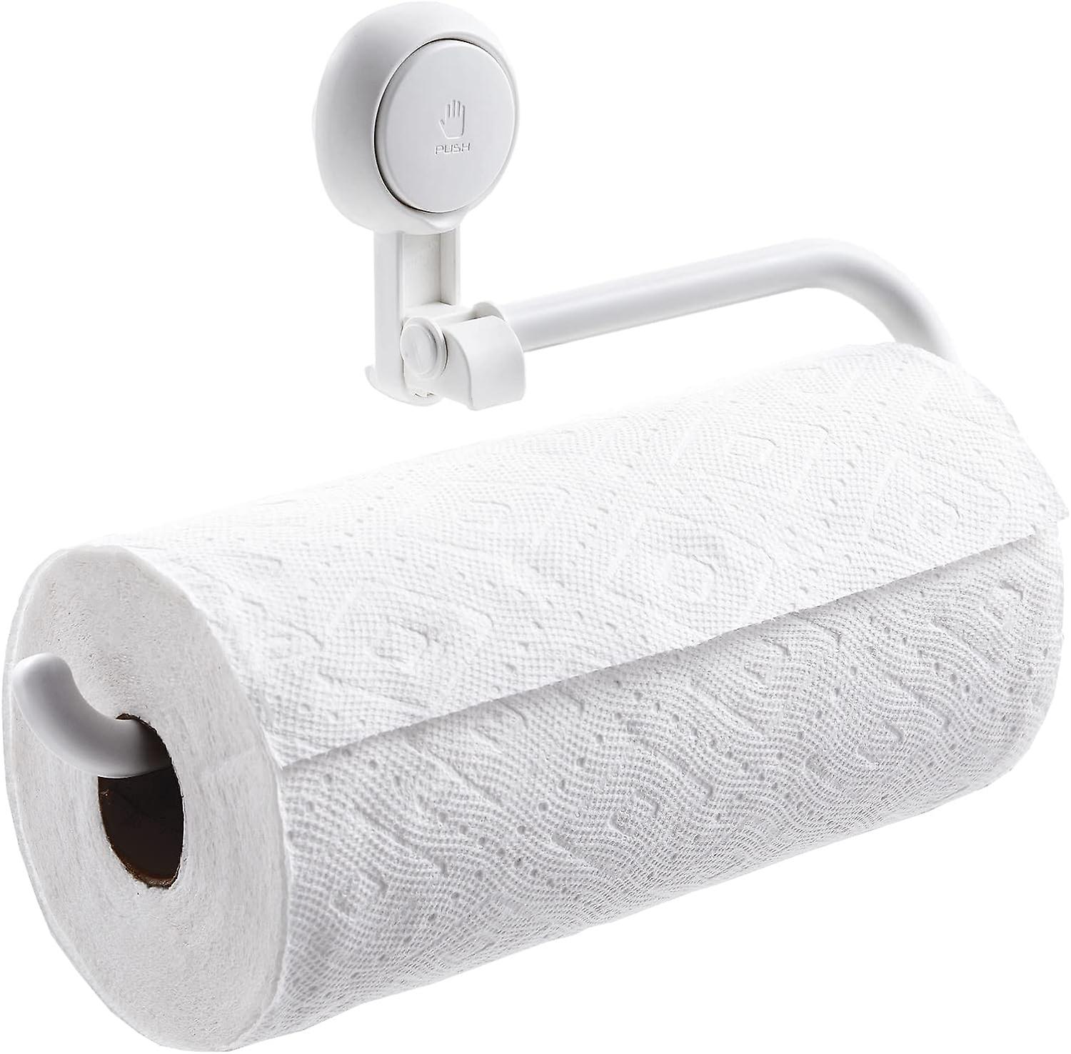 Suction Cup Paper Towel Holder Under Cabinet, No Drilling Plastic