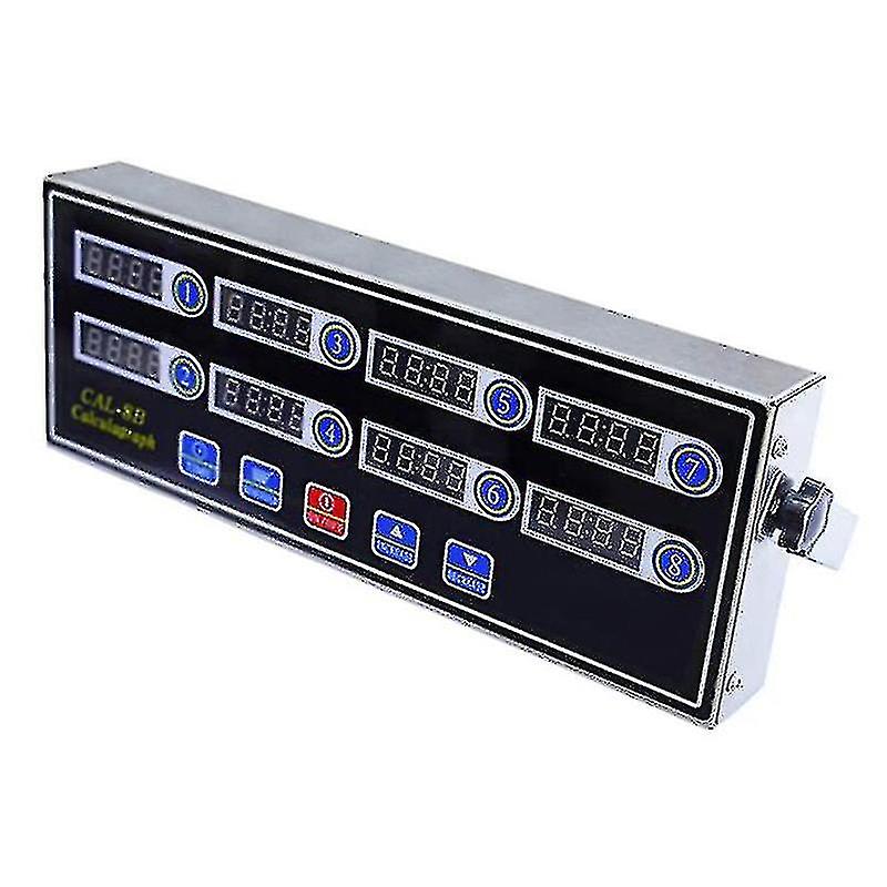Commercial 8 Channels Digital Kitchen Timer, Stainless Steel Calculagraph Timer With Alarm , Clock