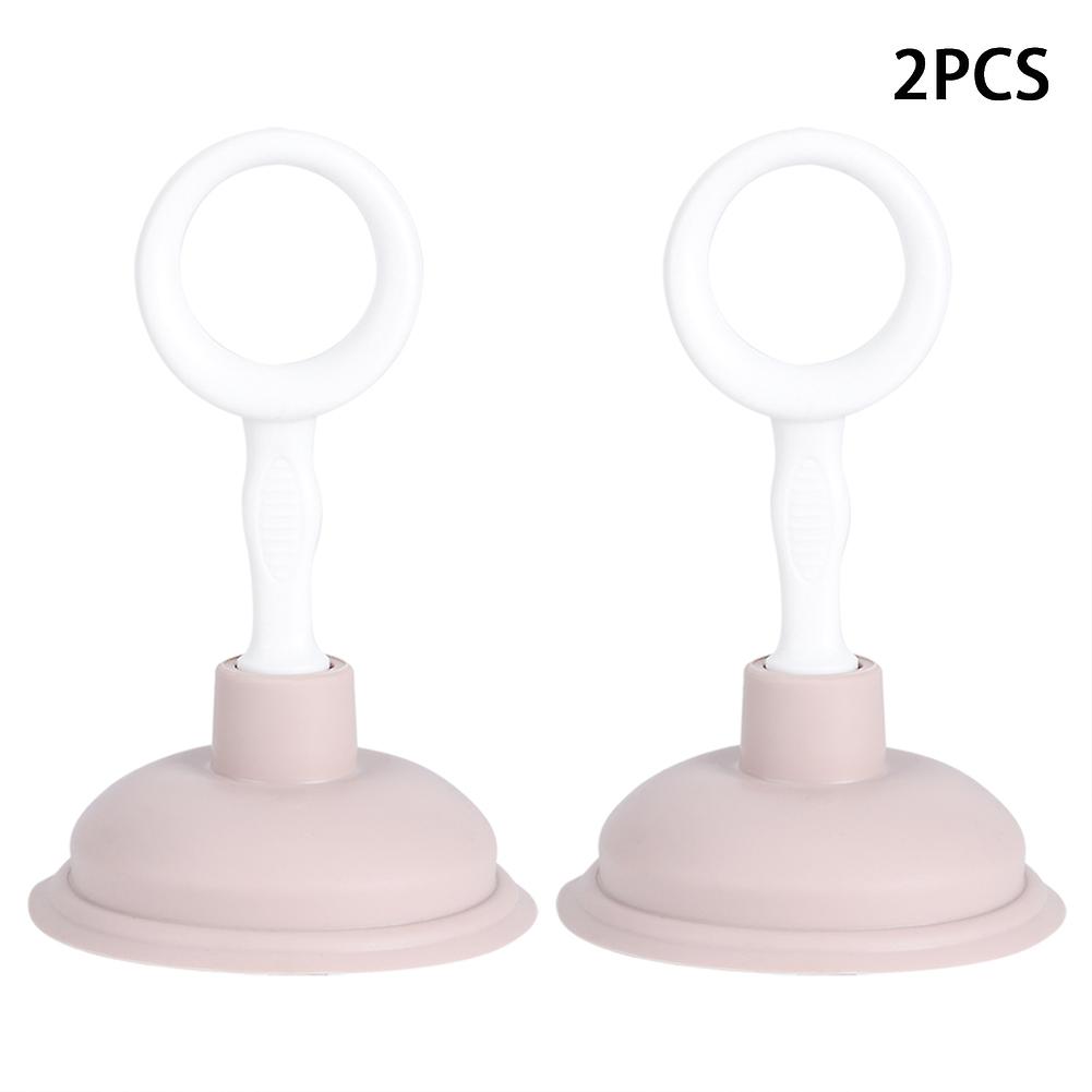 Lot de 2 aspirateurs à main pour canalisations, outil de nettoyage et de dragage pour cuisine et salle de bain (rose)