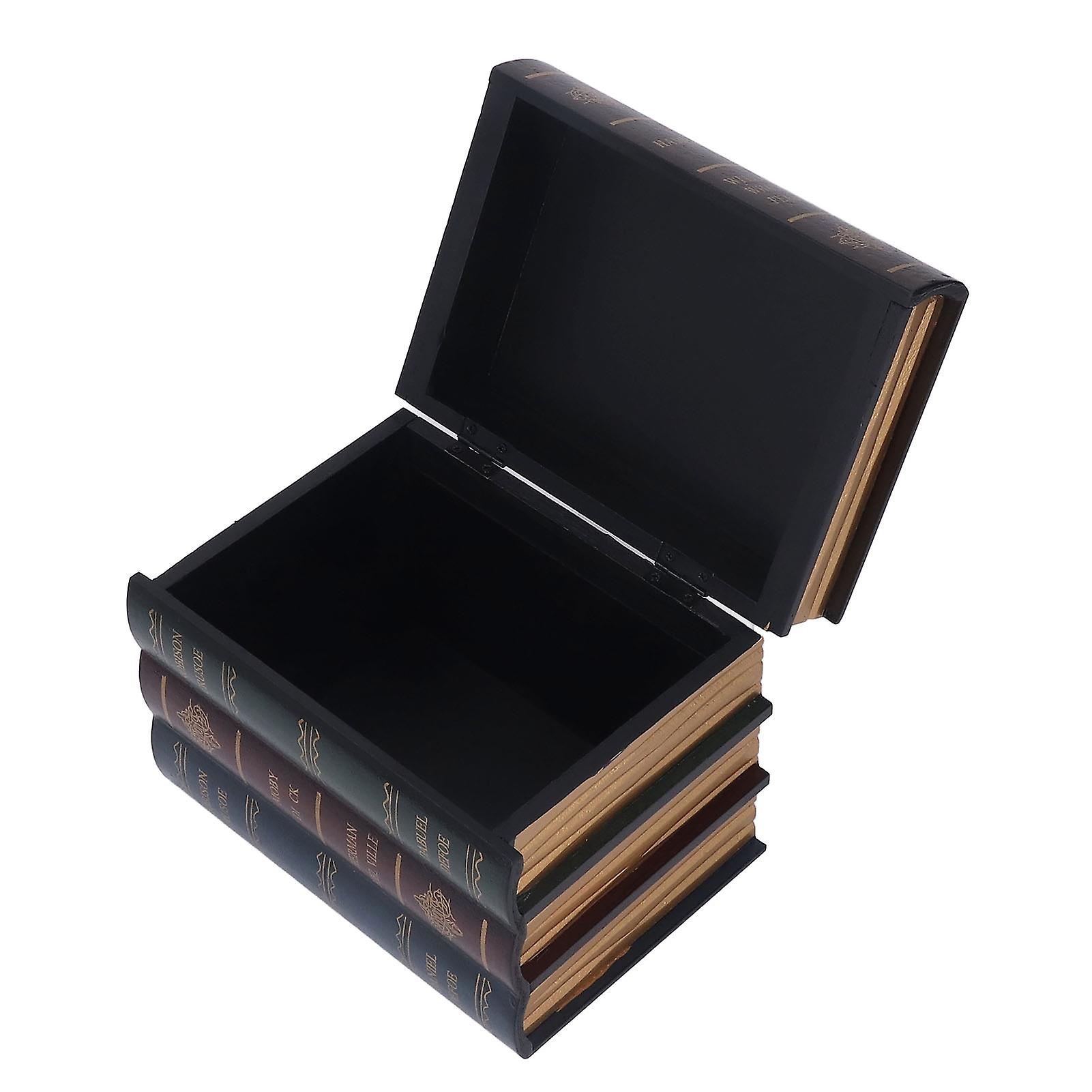 Book Trinket Vintage Style Textured Covered Gold Shade Storage Function Density Board Decorative Book Decoration for Home Small 