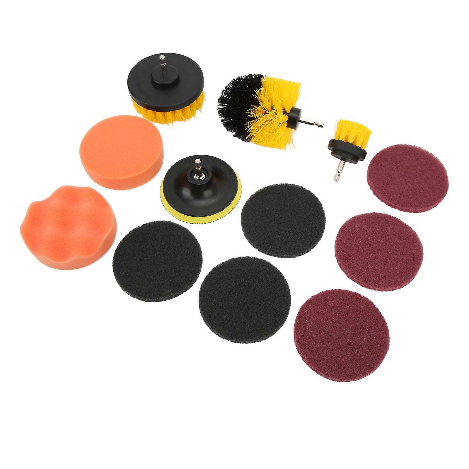 مجموعة فرش الحفر الكهربائية 12 قطعة لتنظيف السيارات ، مرفق فرك عالمي