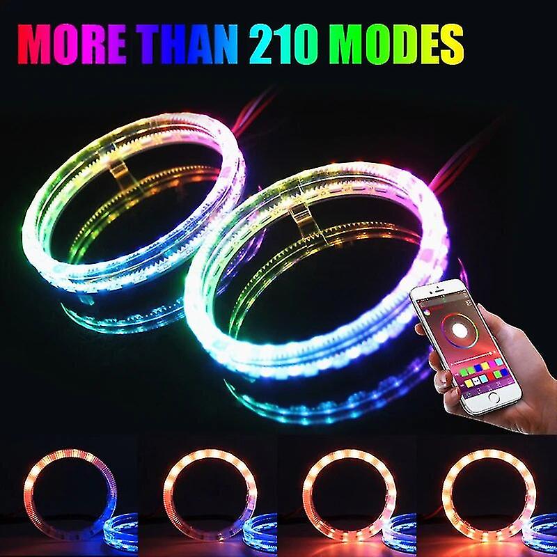 Niscarda Angel Eyes Multi-color Rgb Led Halo Rings Lights Dynamic Sequential Flowing Turn Signal Running Lamp For Headlight-yuyu