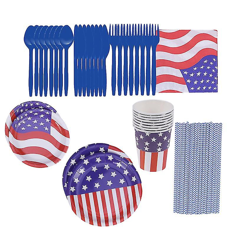 93pcs American Flag Paper Plate