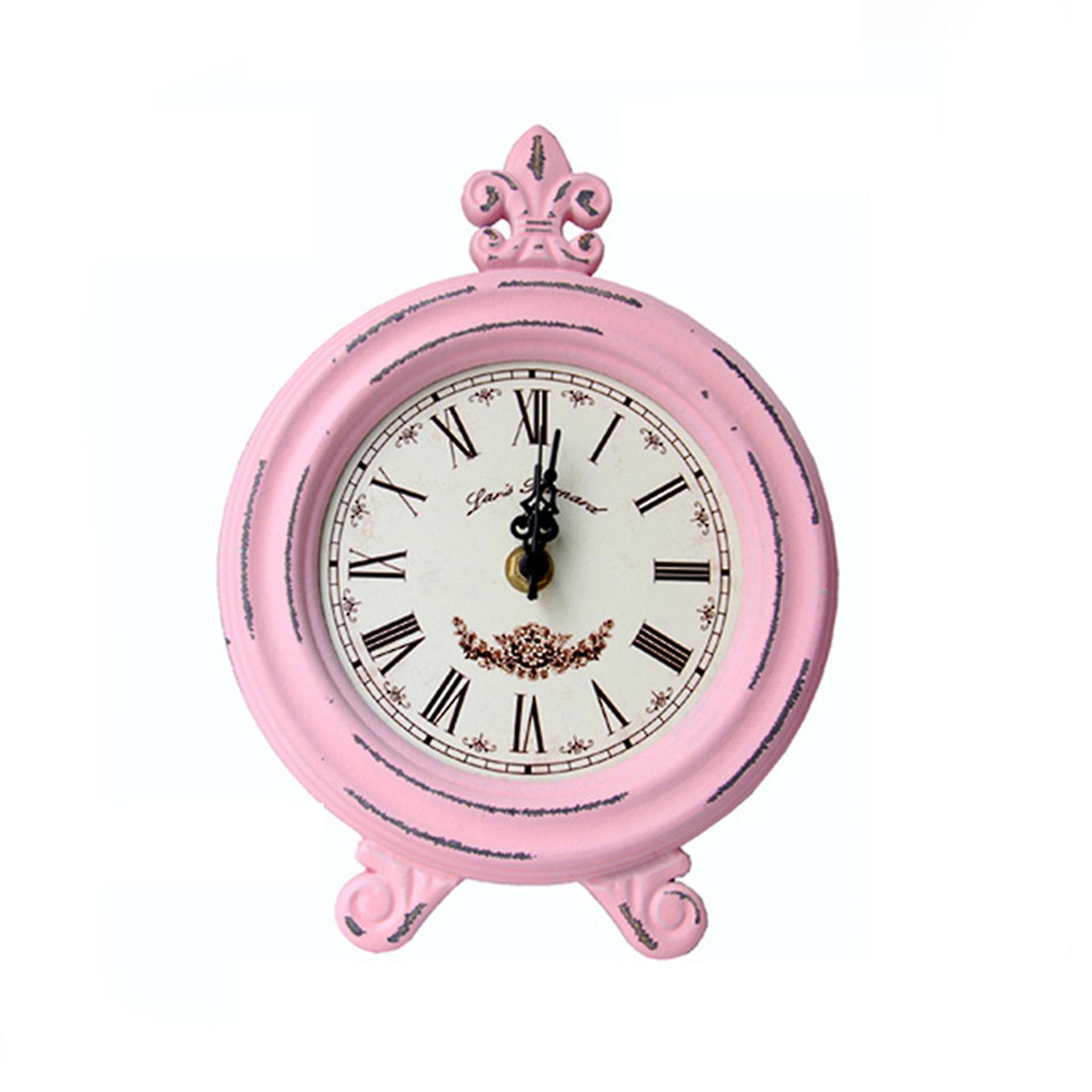 Wooden Desk Clock Retro Nostalgic Simple Table Clock Hanging Art Home Wall Ornament