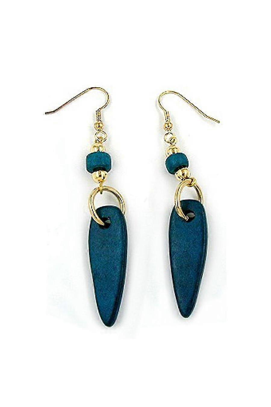 Hook Earrings Turquoise Gold Coloured Rops - Gl02478