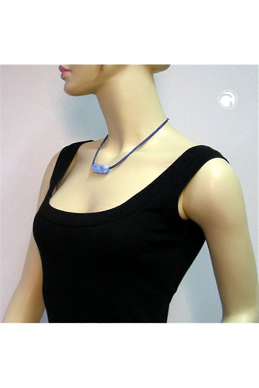 Necklace Beads Aqua-blue Silver - Gl02076