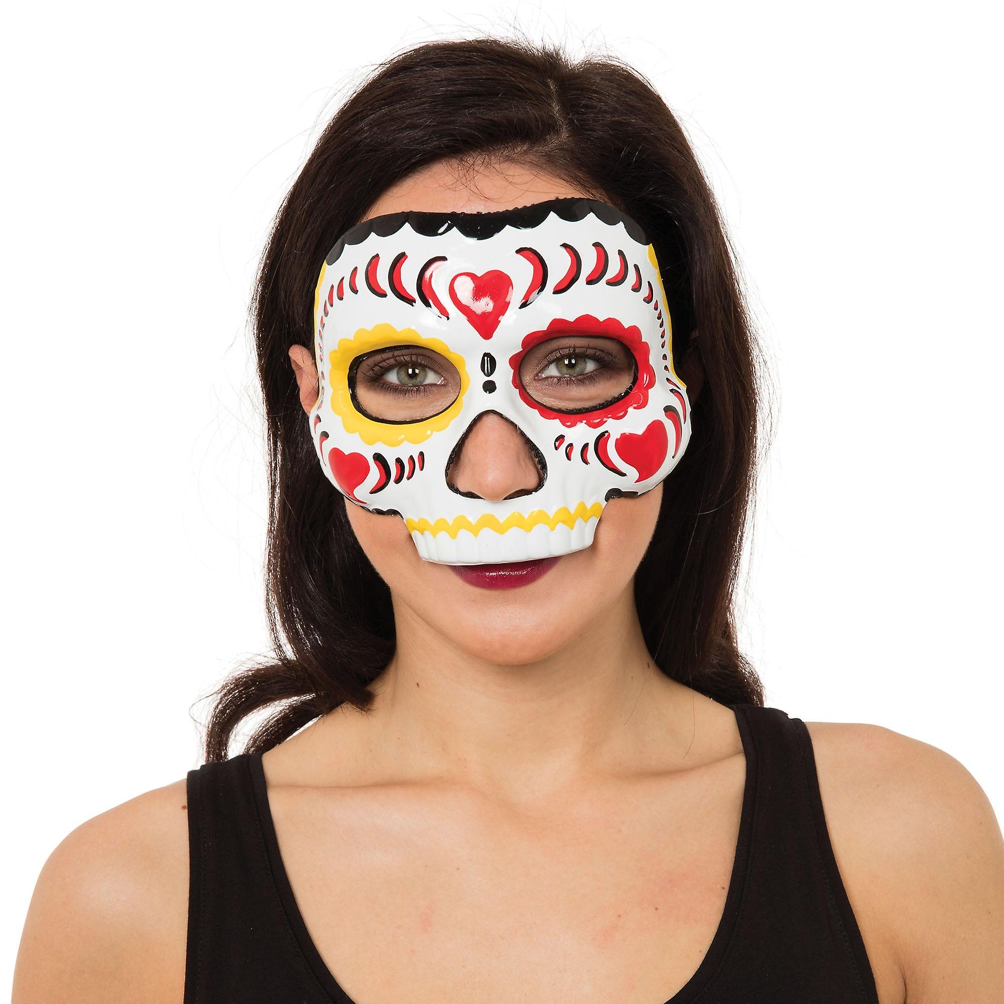 Day Of The Dead Mask Female With Elastic Eye Masks Em792
