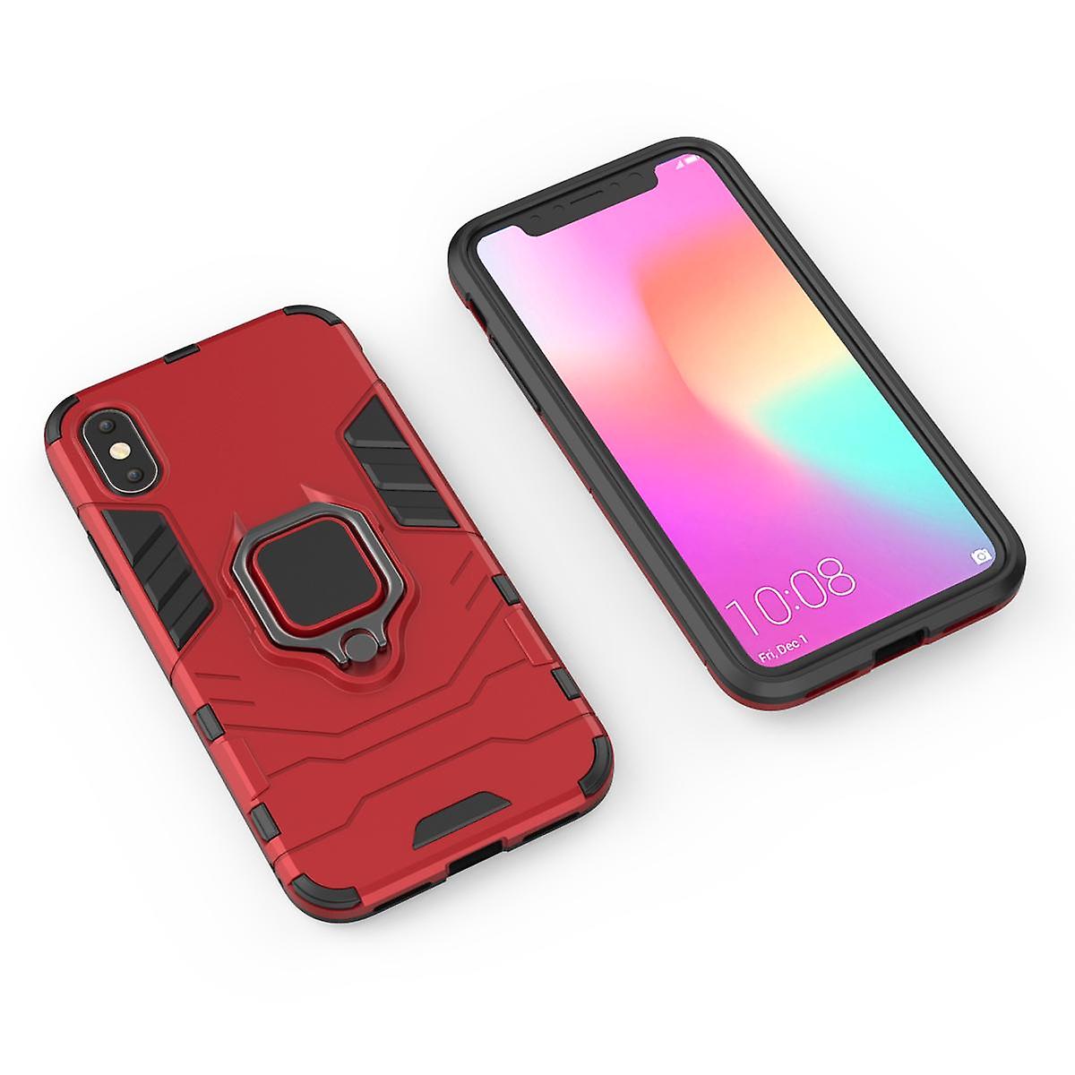 Shockproof Magnetic With Ring Stand Cover Case For iPhone Xs