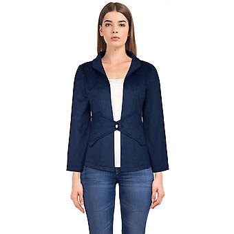Chic Star Plus Size Suede Jacket In Navy