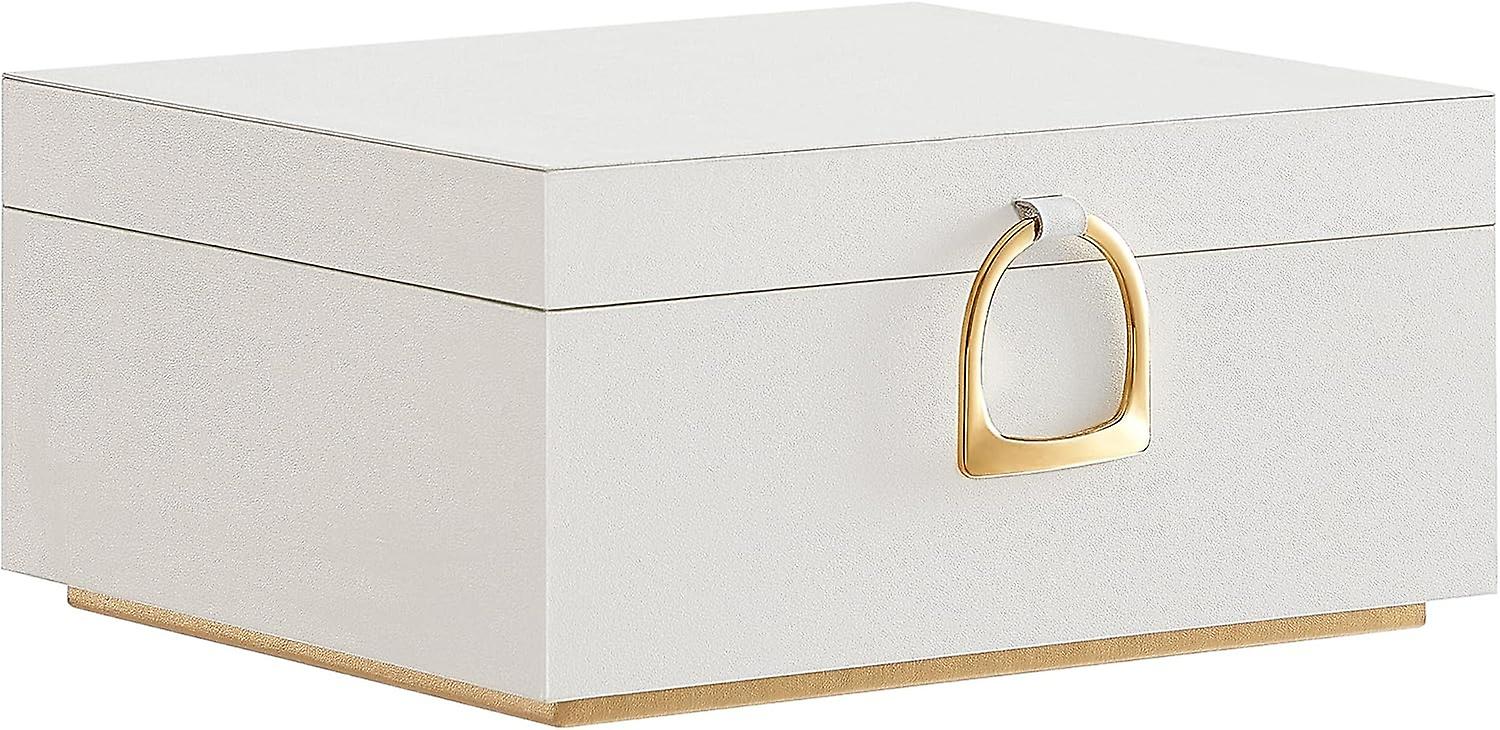 Elegant jewellery box in white and gold with plenty of storage