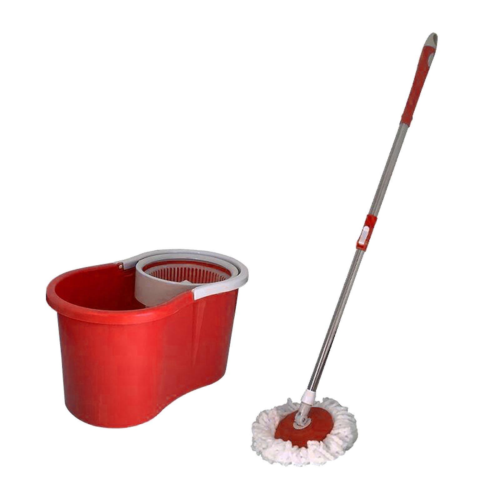 Mop Bucket Set Lazy Mop Scrubber Mop Cleaning Tools for Window Home Hardwood Red