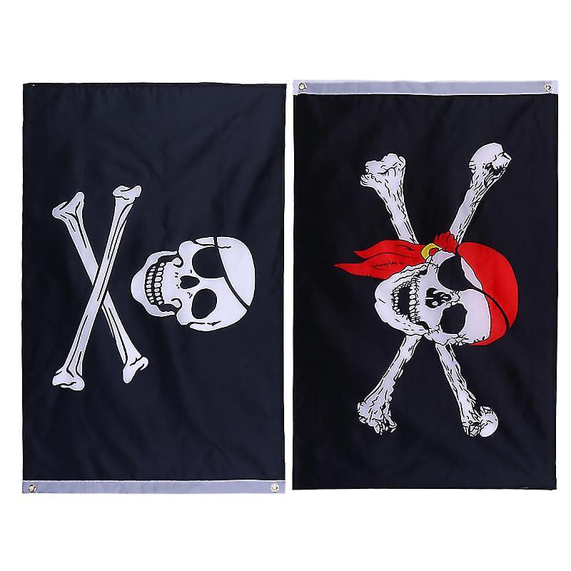 2pcs Pirate Flags For Halloween Decorations