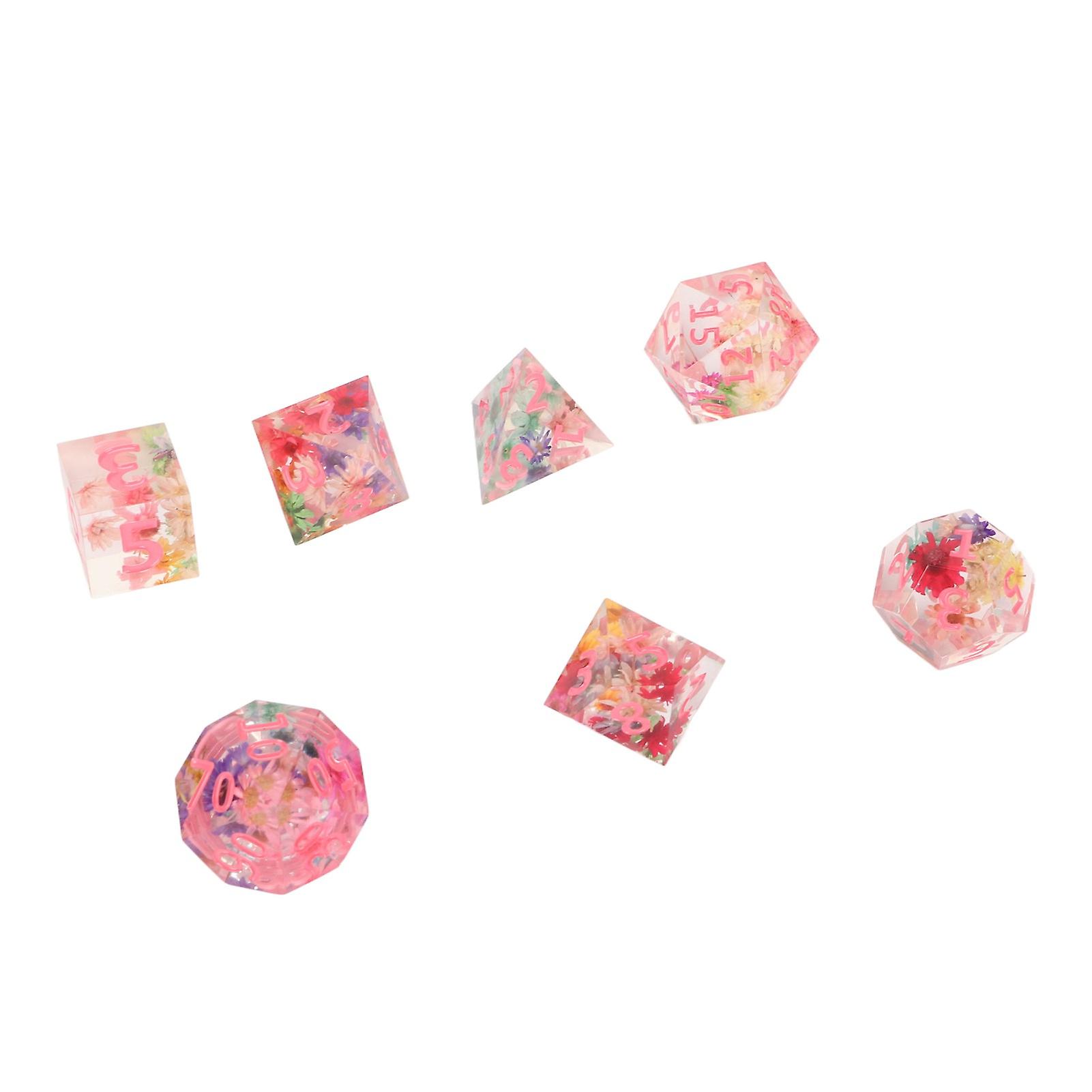 7Pcs Multi-Sided Transparent Resin Dice Set for Party Games