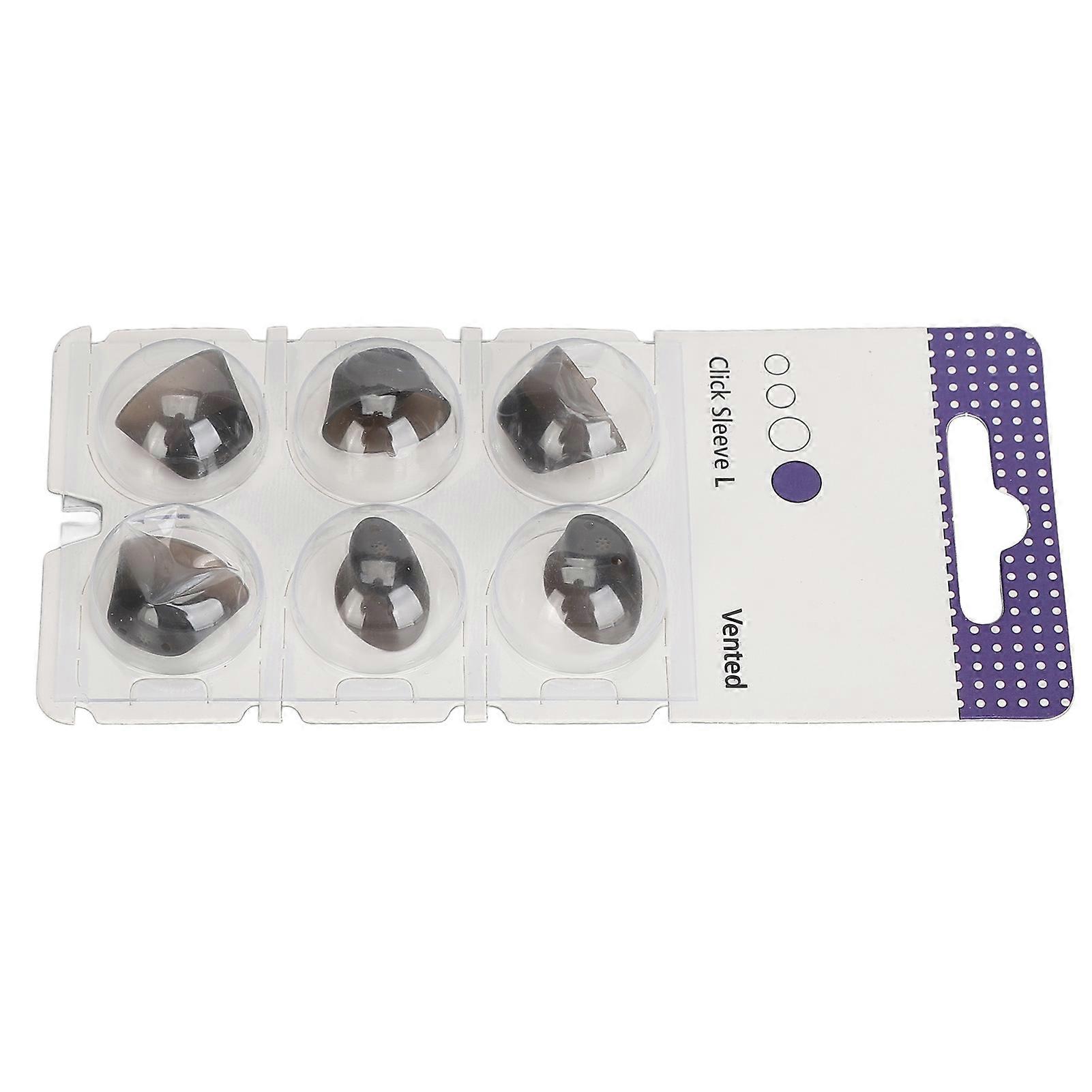 6pcs Silicone Click Sleeve Accessory Protect Ears Washable Sound Amplifier Click Sleeve Black L 