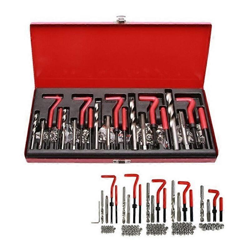 131pcs Kit de réparation de filetage M5 M6 M8 M10 M12 - Rouge