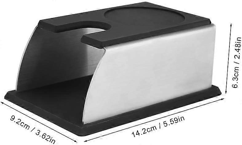 Base de coussin de café avec poignée en acier inoxydable durable pour siège de poudre de café, support de coussin antirouille noir