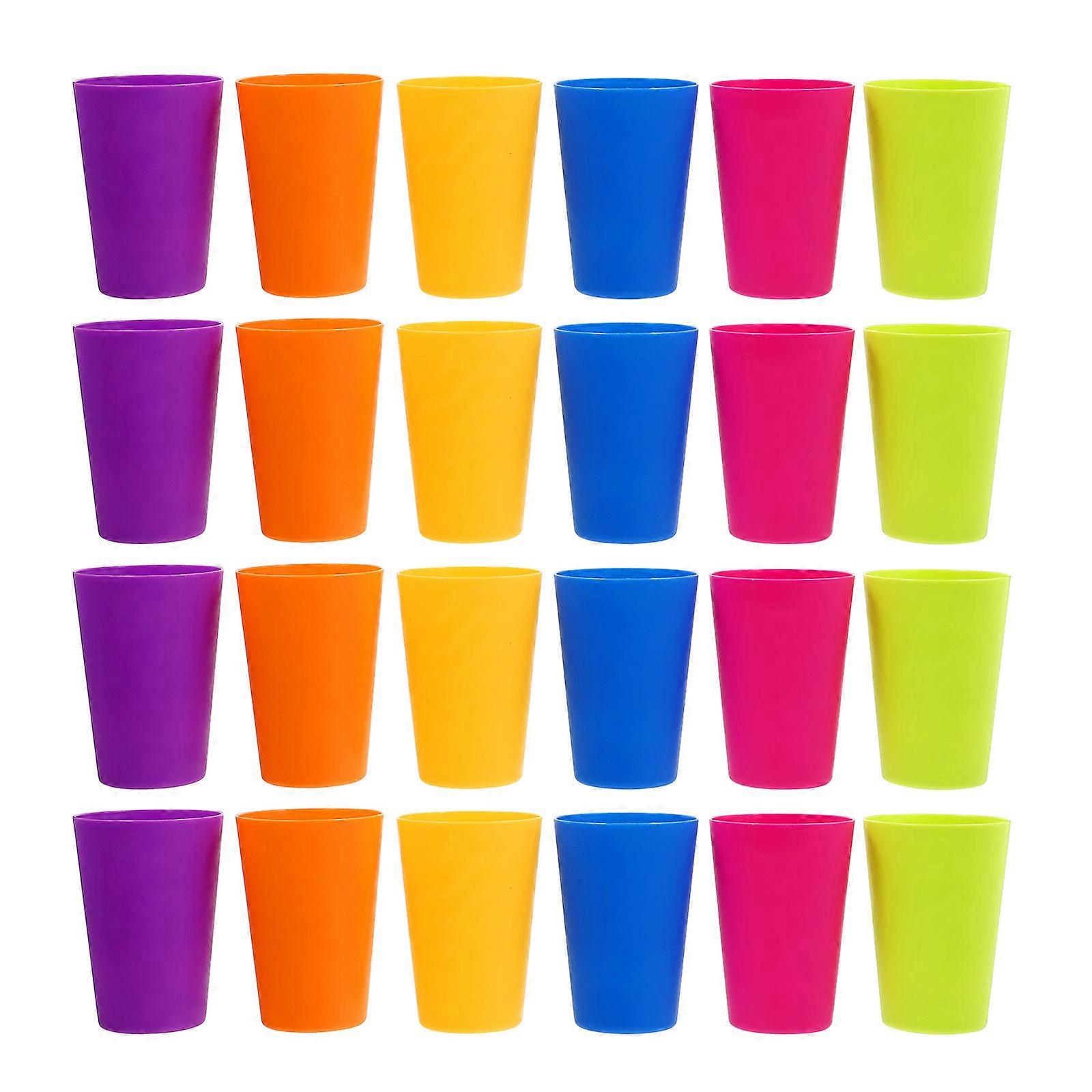 24pcs Party Beverage Drinking Cup Colorful Plastic Bear Cup Large Rainbow Cup