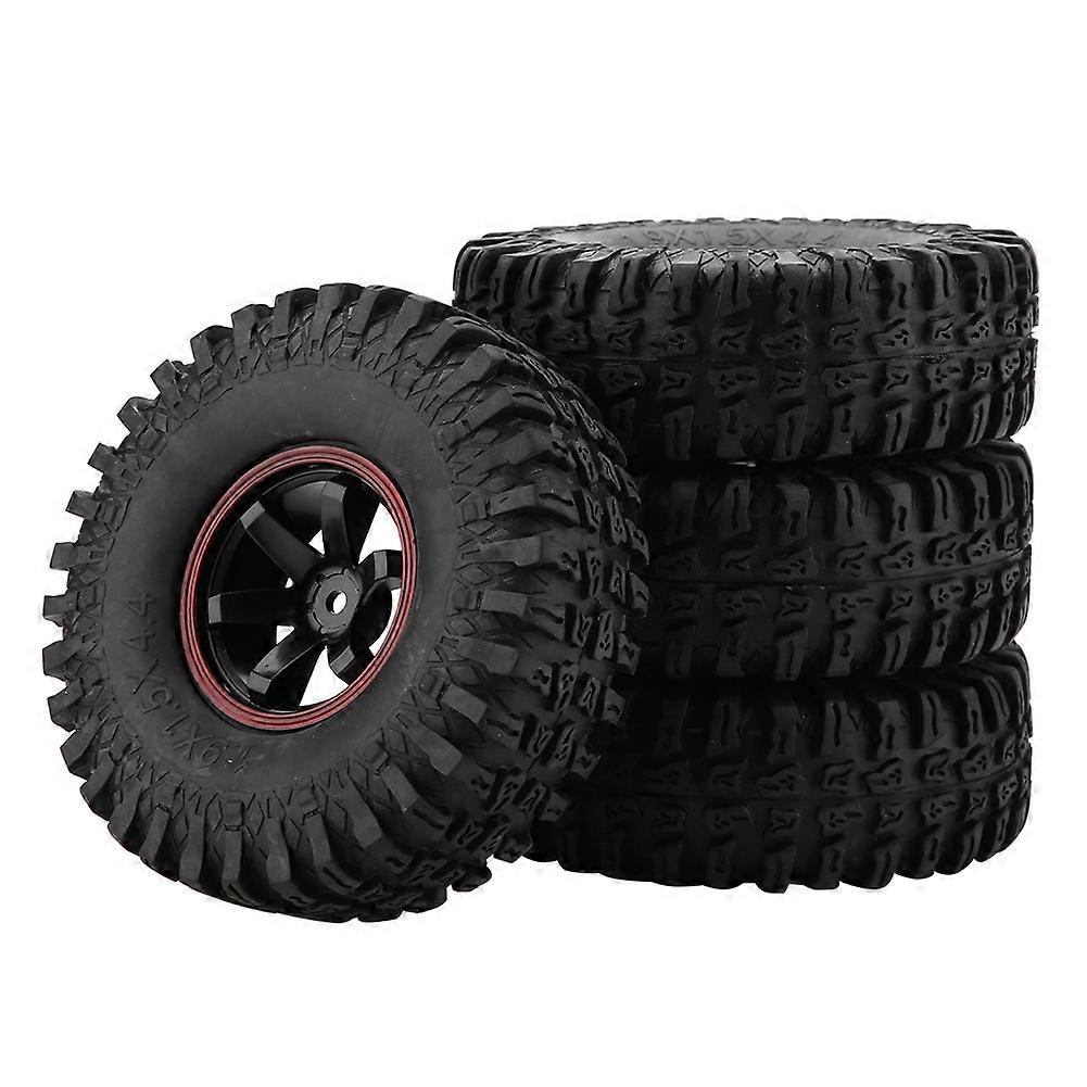 4Pcs 6 Holes Rubber Tires with Hubs for 1/10 Scale RC Crawler Off-Road Car