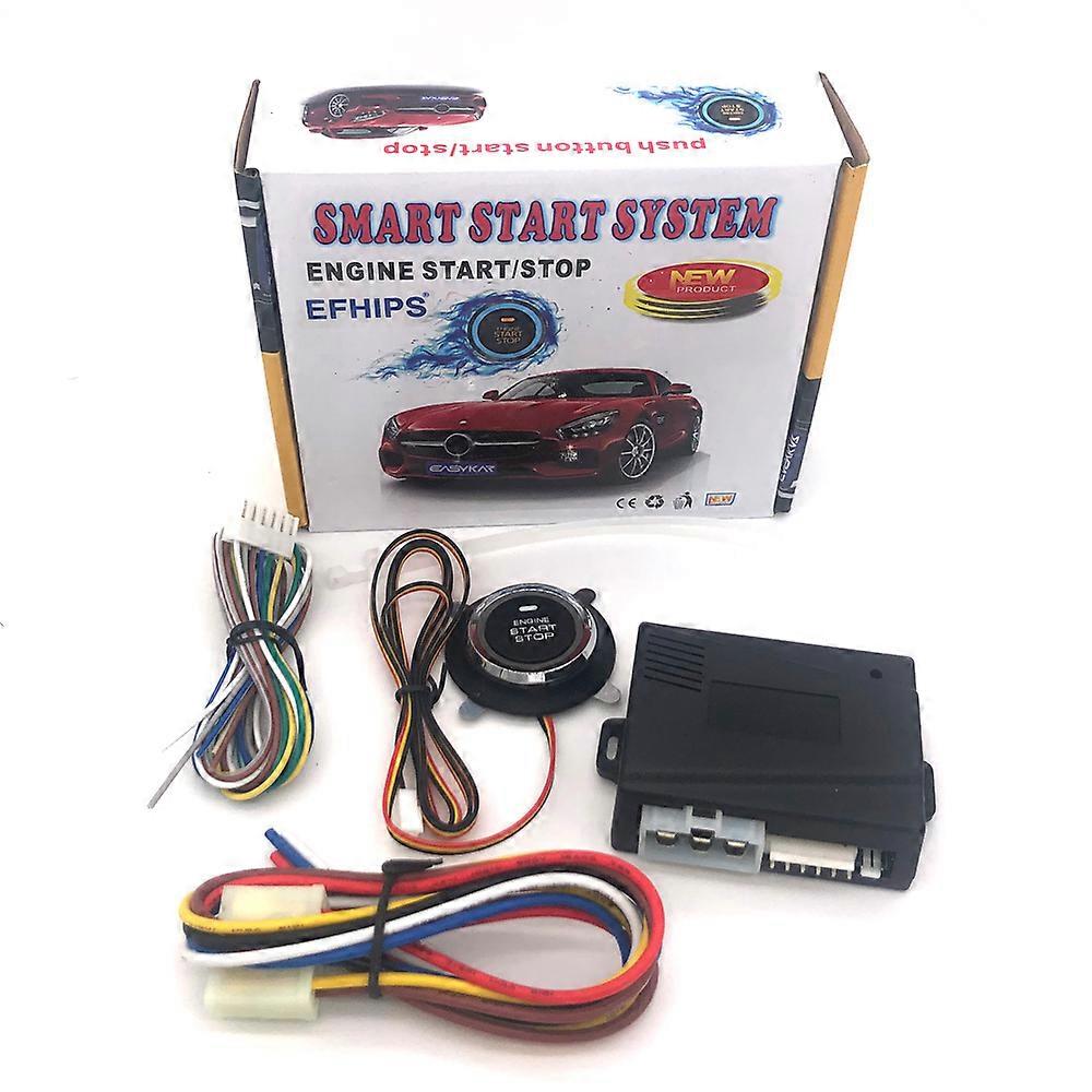 12V Universal Car Key Systems Key blade Auto  less Entry Start System  Alarm PKE Remote System One Start Stop Engine Push Button