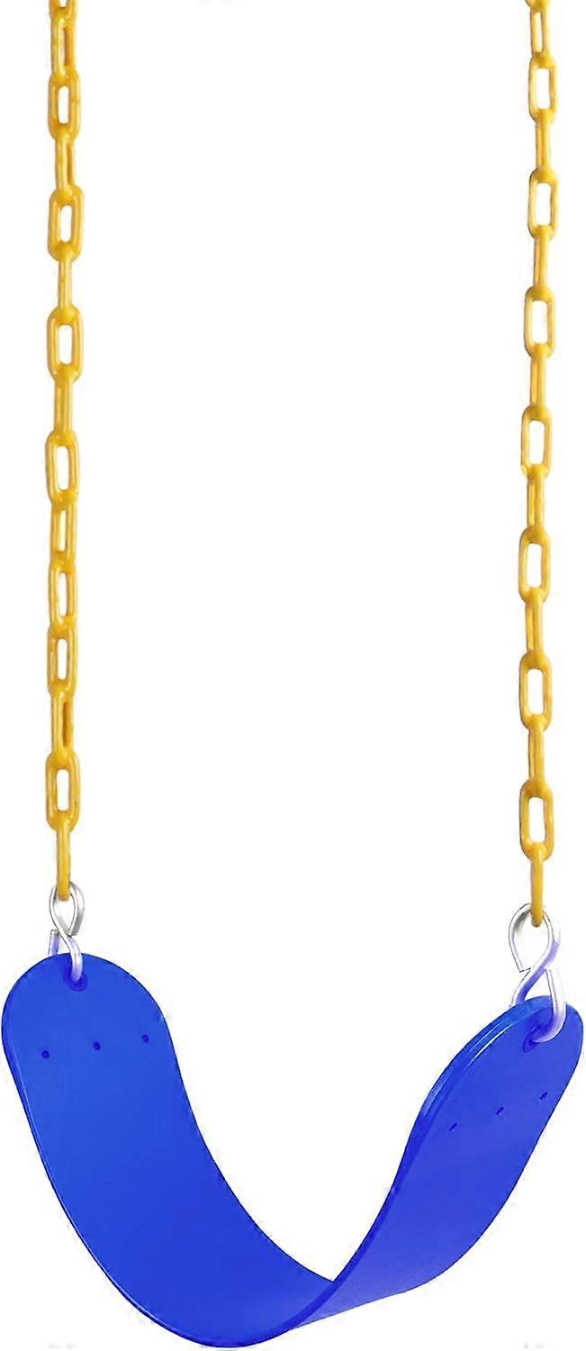 Heavy Duty Swing Seat with 66" Plastic Coated Chain, Swing Kit Accessories Swing Seat Replacement (Blue)