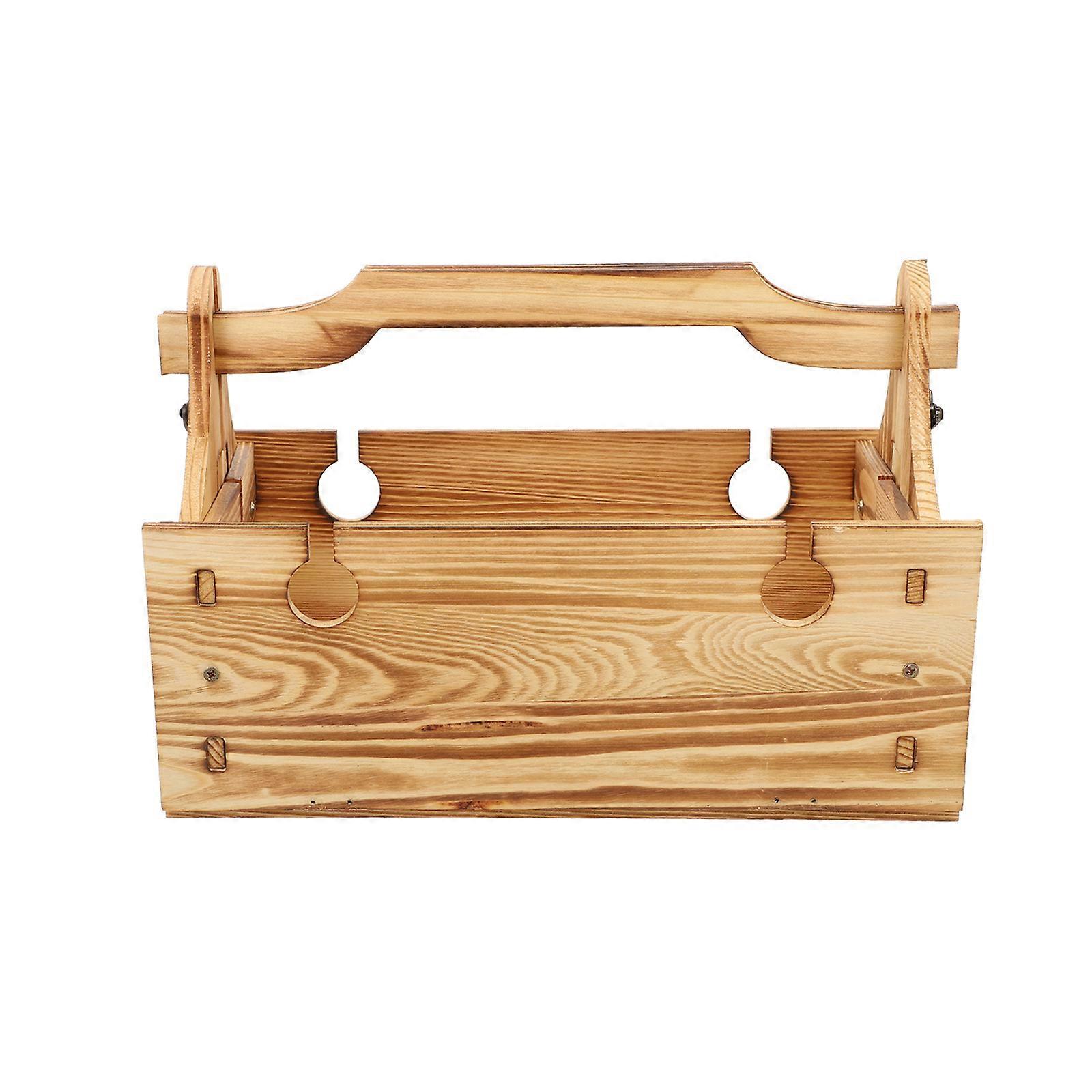 Folding Picnic Basket Table 2-in-1 Wooden Folding Picnic Table Storage Basket
