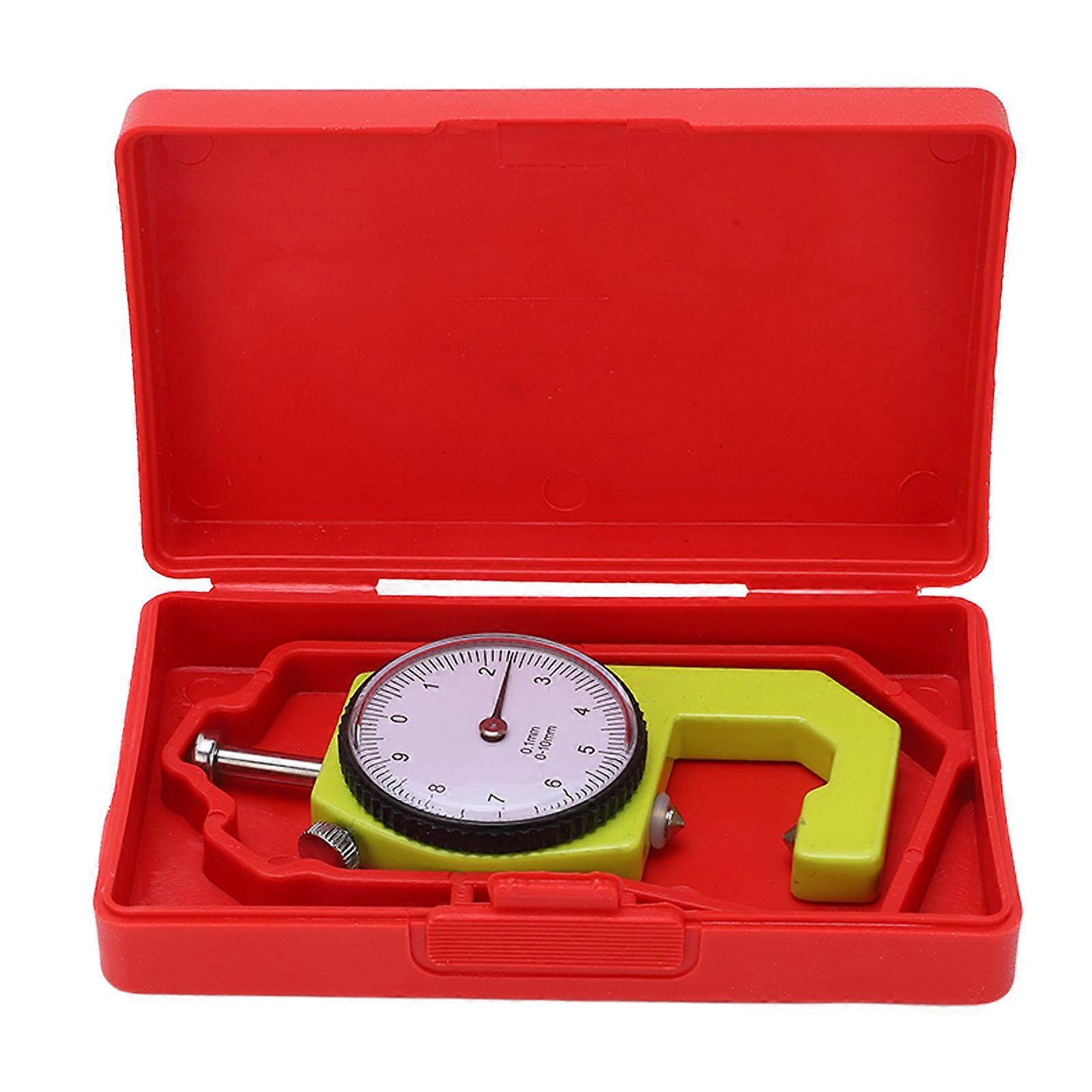 Thickness Meter 0.1mm Resolution 0 to 10mm Measure Range Professional Cone Head Dial Thickness Gauge