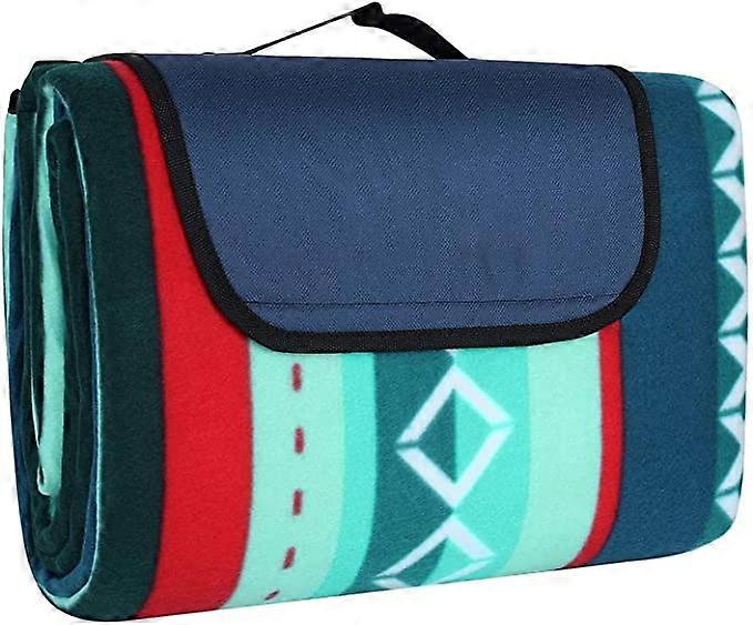 Kongqtee 200 x 200 cm Large Picnic Blanket Waterproof Backing Anti Sand, Beach Blanket 3 Layers with Carry Handle, Outdoor Picnic Mat for Camping, Bea