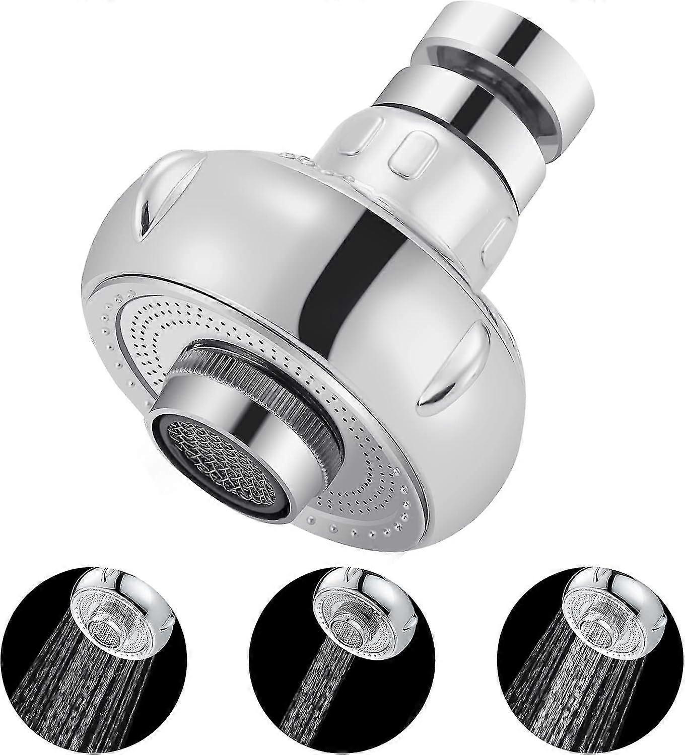 Kitchen faucet spray head, splash-proof faucet with 3 modes and universal connector
