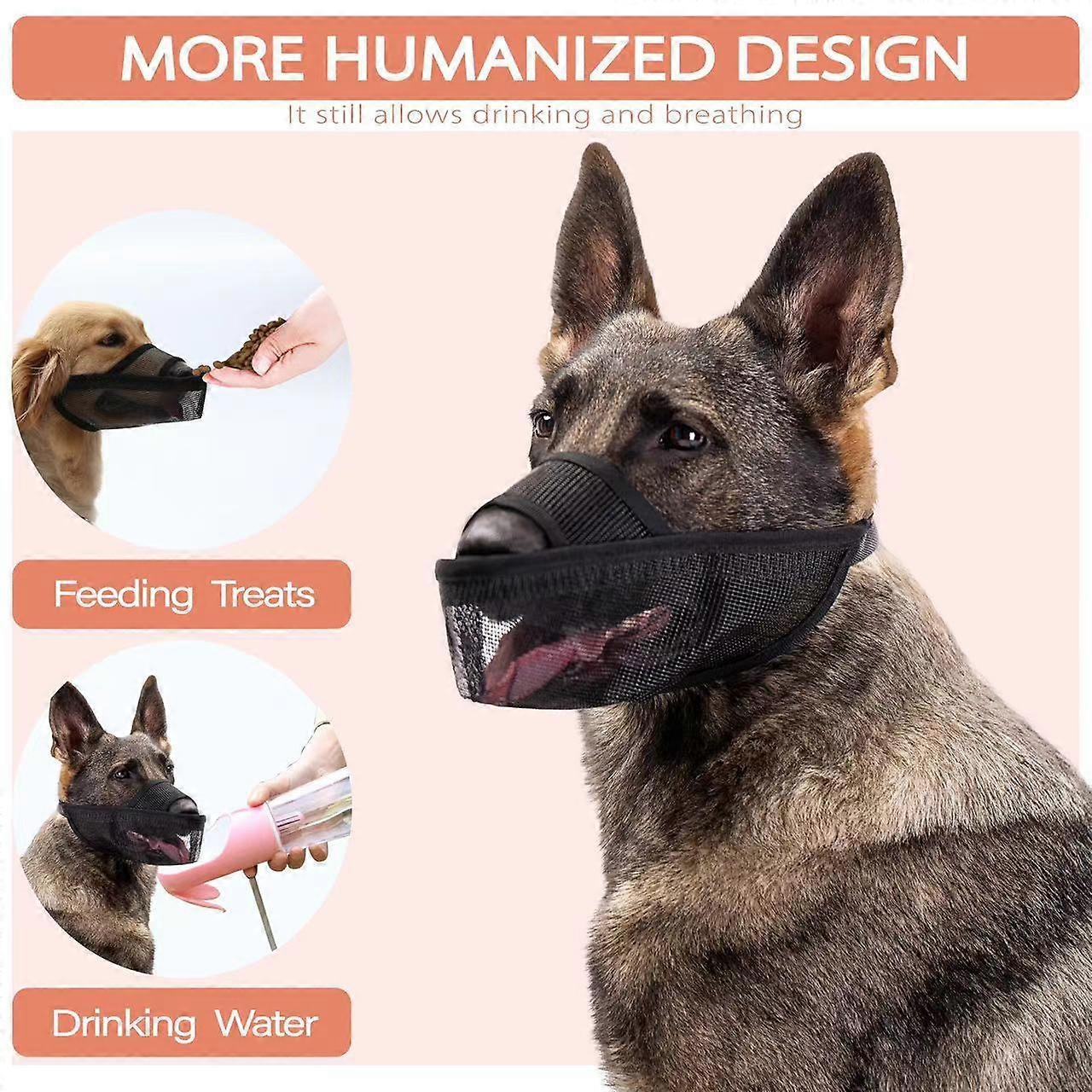 Dog muzzle, muzzle covered with soft mesh surface, toxic lure protection muzzle, prevent biting, chewing and lickingS)