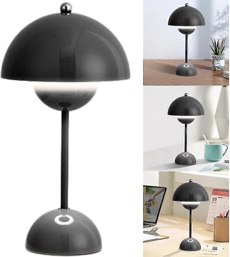 Lampe de table champignon style nordique, rechargeable, style vintage, avec LED tactile à intensité variable, 3 couleurs, idéale pour la chambre à coucher, le bureau ou la table de chevet.